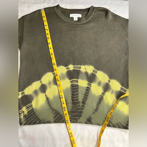 TREASURE & BOND Olive and yellow tie dye crew neck sweater size XL - Picture 12 of 12